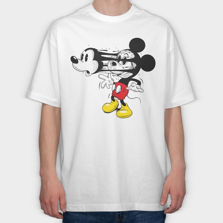 Mickey Mouse Splash, Tricou Oversize Barbati (Unisex)
