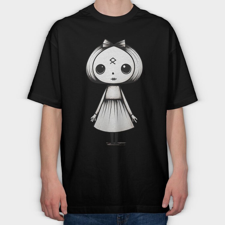 Halloween Ghost Girl, Tricou Oversize Barbati (Unisex)