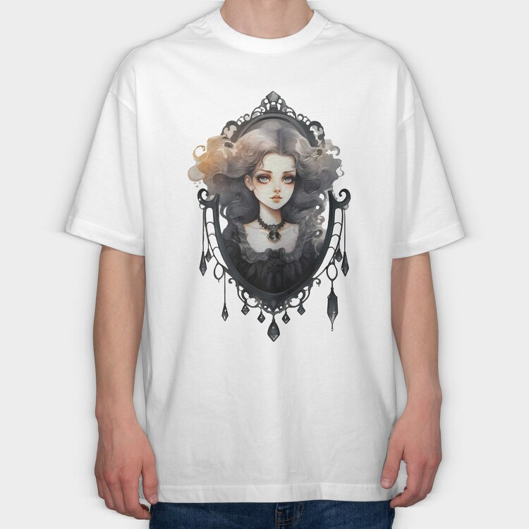 Haunted Mirror Frame, Tricou Oversize Barbati (Unisex)