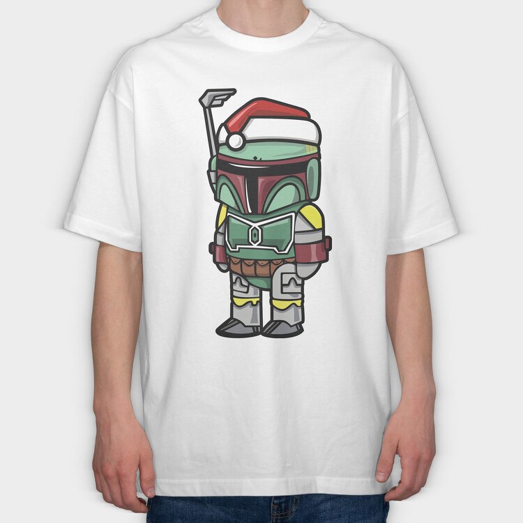 Boba Fett Xmas, Tricou Oversize Barbati (Unisex)