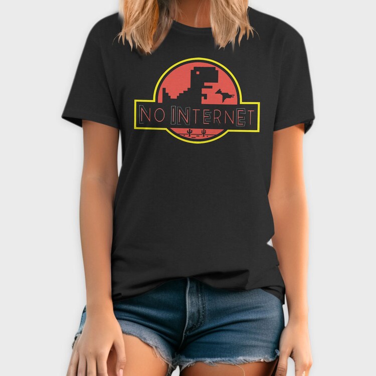 No Internet Dinosaur, Tricou Barbati (Unisex)