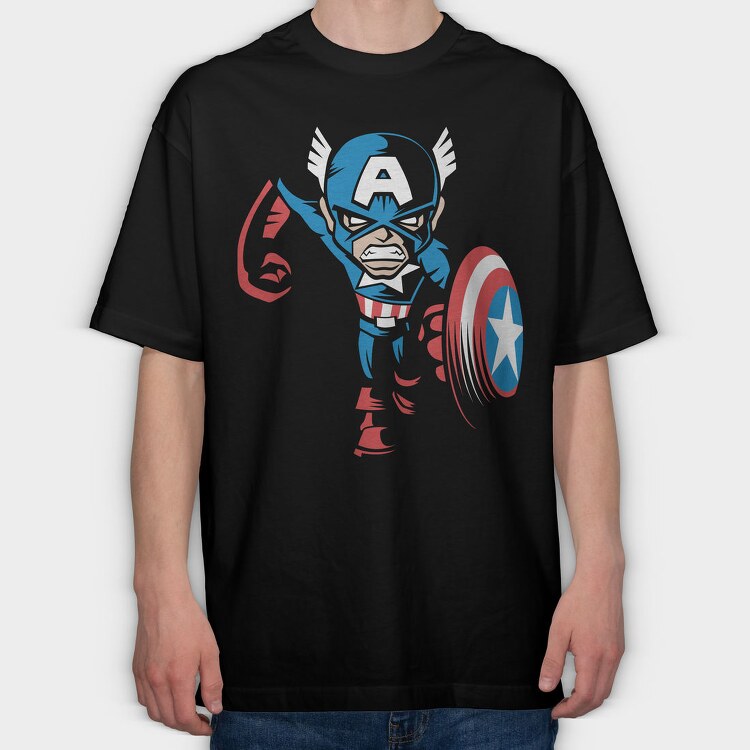 Captain America Shield, Tricou Oversize Barbati (Unisex)
