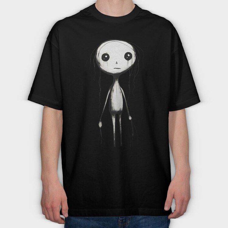Halloween Skeleton Girl, Tricou Oversize Barbati (Unisex)