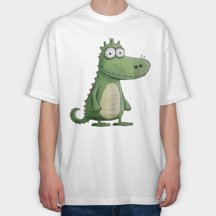 Happy Dino Smile Joy, Tricou Oversize Barbati (Unisex)