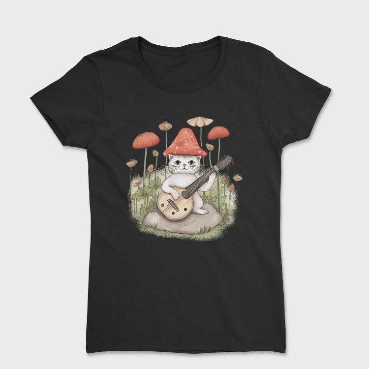 Shroom Hat Cat, Tricou Femei