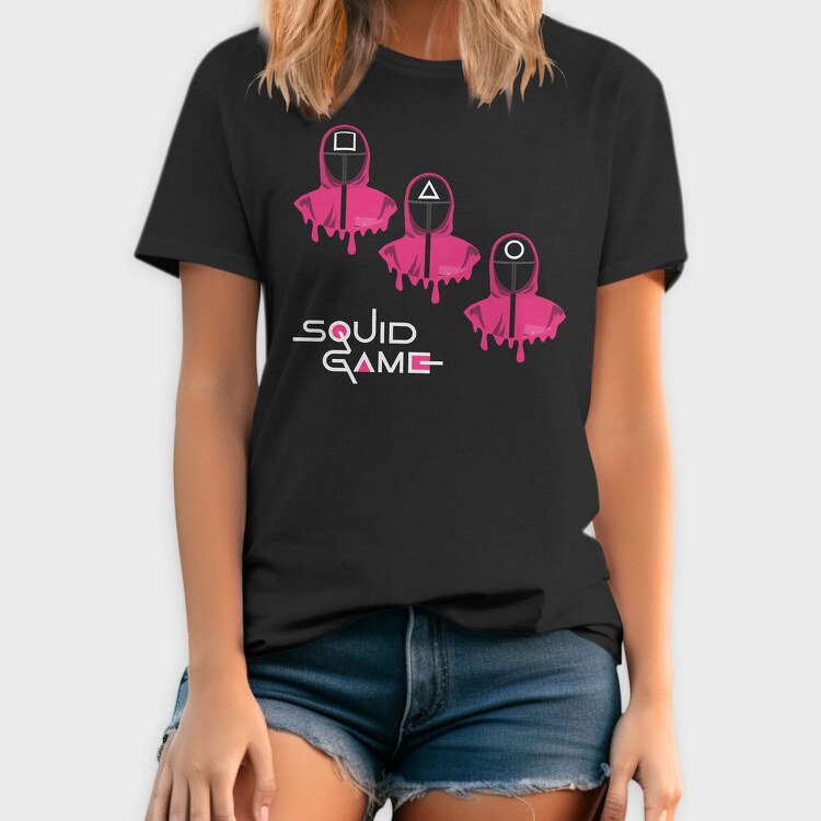 Pink Hooded Figure, Tricou Barbati (Unisex)