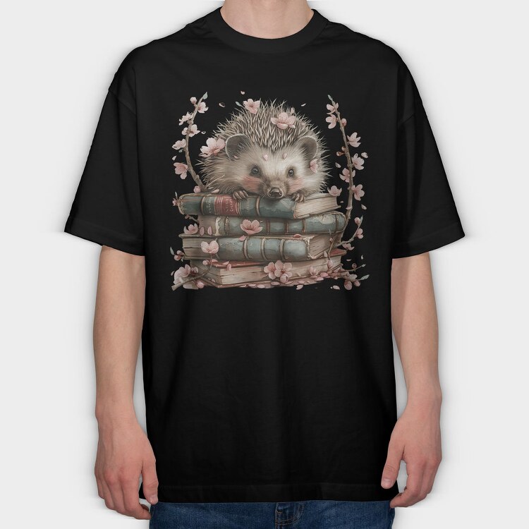 Hedgehog Books Flowers, Tricou Oversize Barbati (Unisex)
