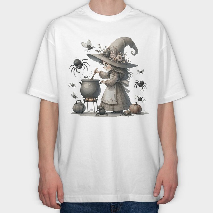 Halloween Witch Cauldron, Tricou Oversize Barbati (Unisex)