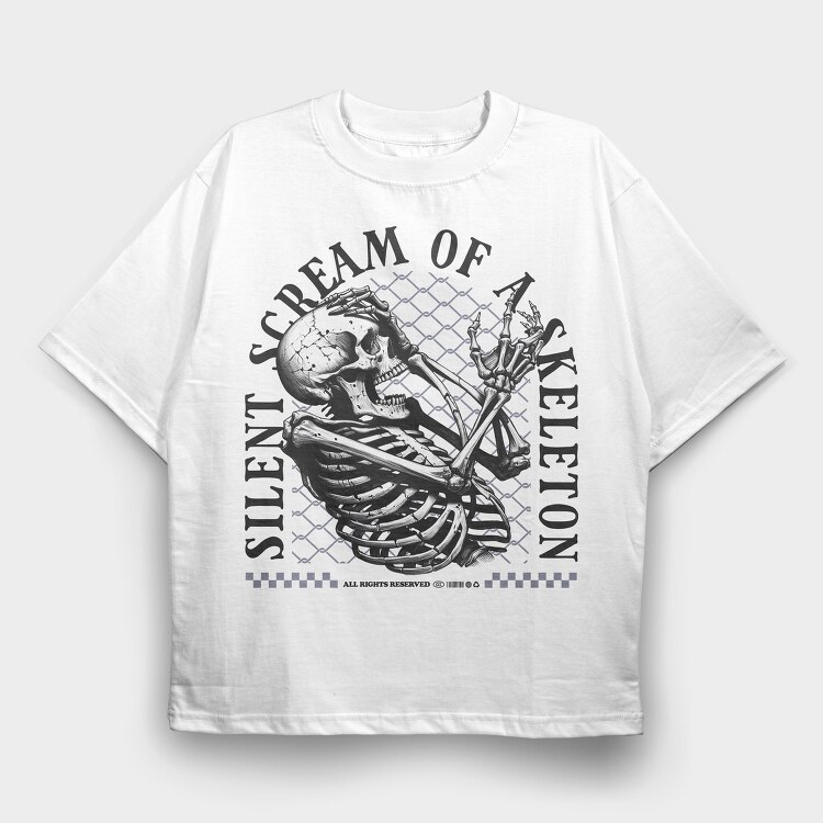 Silent Scream of a Skeleton, Tricou Oversize Barbati (Unisex)