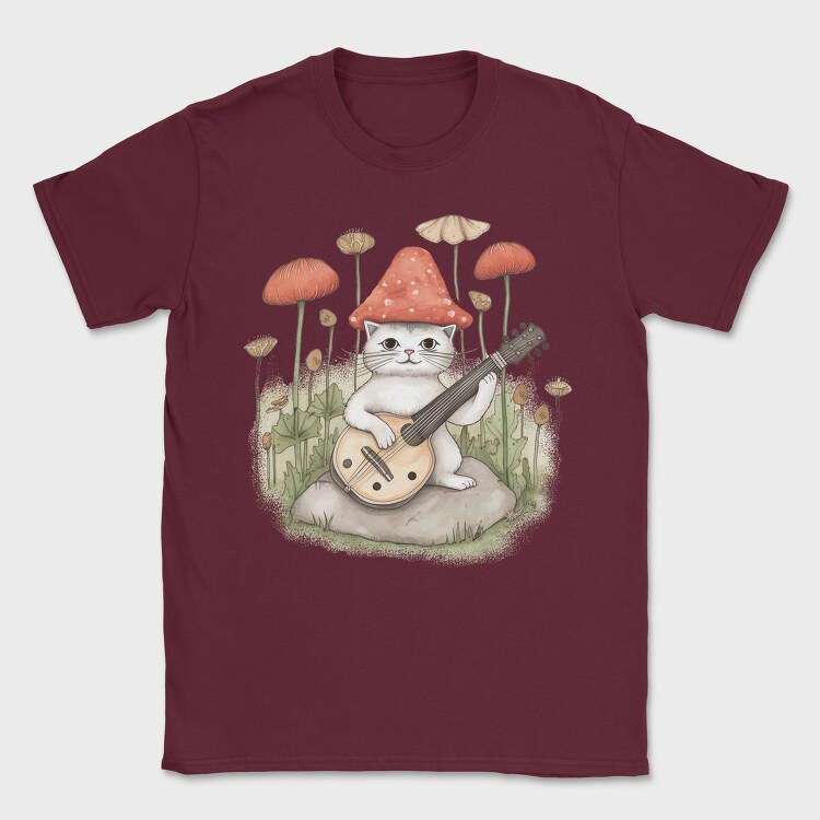 Shroom Hat Cat, Tricou Barbati (Unisex)