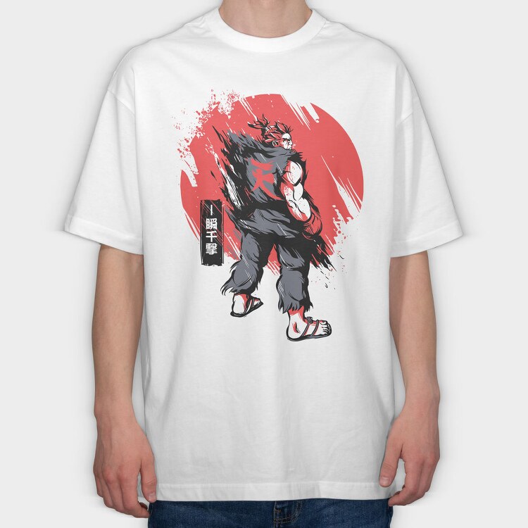 Red Samurai Warrior, Tricou Oversize Barbati (Unisex)