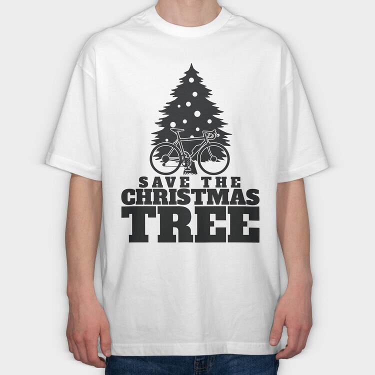 Save the Christmas Tree, Tricou Oversize Barbati (Unisex)