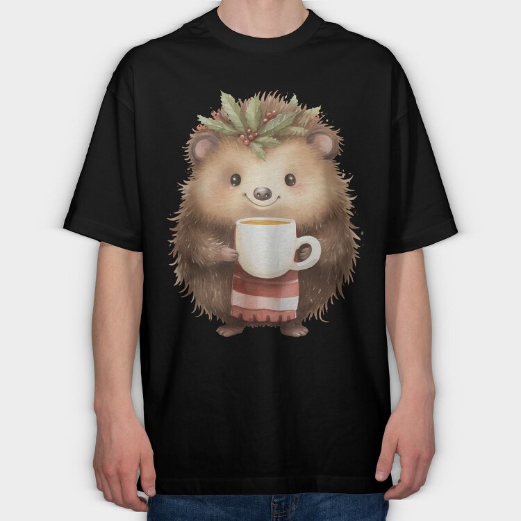 Hedgehog Cup Holly, Tricou Oversize Barbati (Unisex)