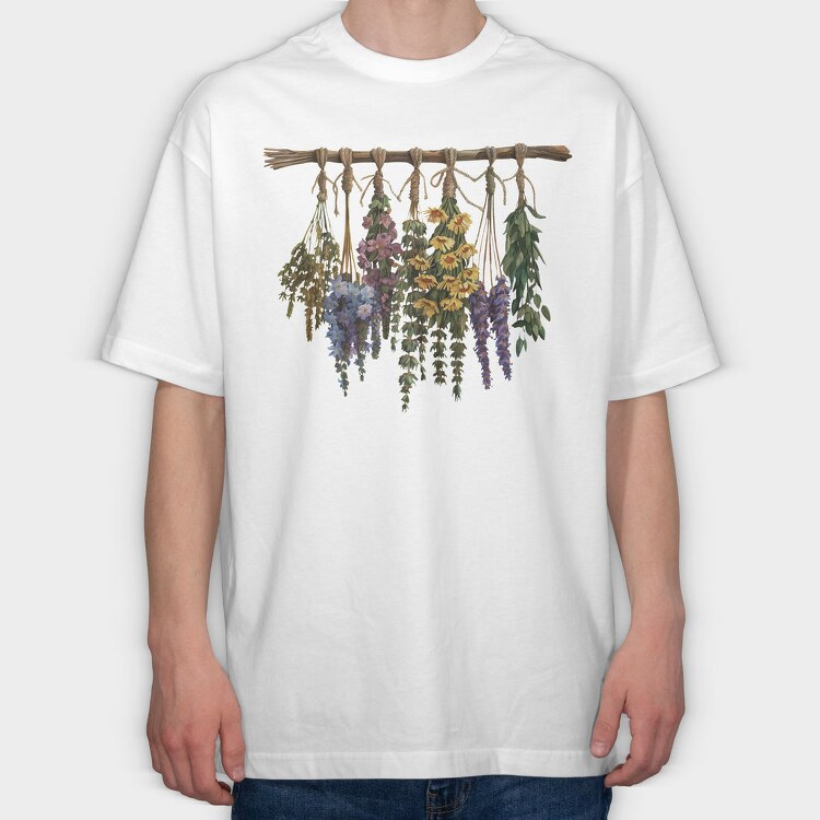 Herbalist Hanging Bunches, Tricou Oversize Barbati (Unisex)