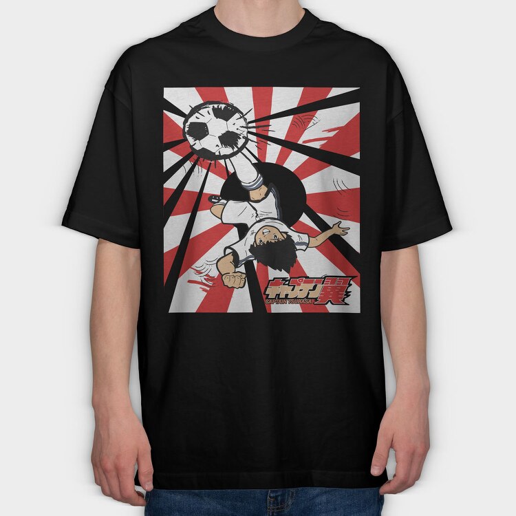 Captain Tsubasa Kick 1, Tricou Oversize Barbati (Unisex)