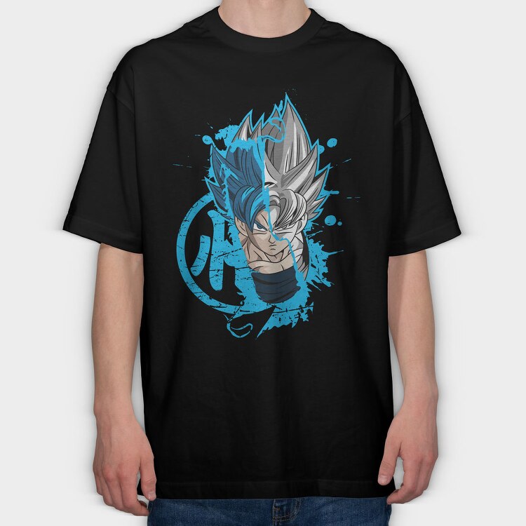 Super Saiyan Blue Burst, Tricou Oversize Barbati (Unisex)