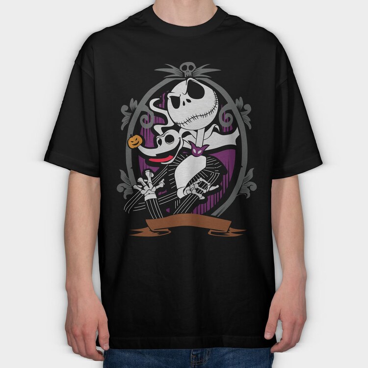 Pumpkin Skull Nightmare, Tricou Oversize Barbati (Unisex)