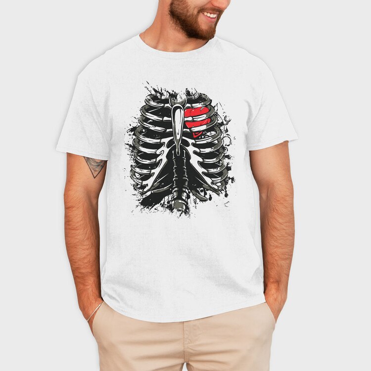 Ribs Heart Tattoo, Tricou Barbati (Unisex)