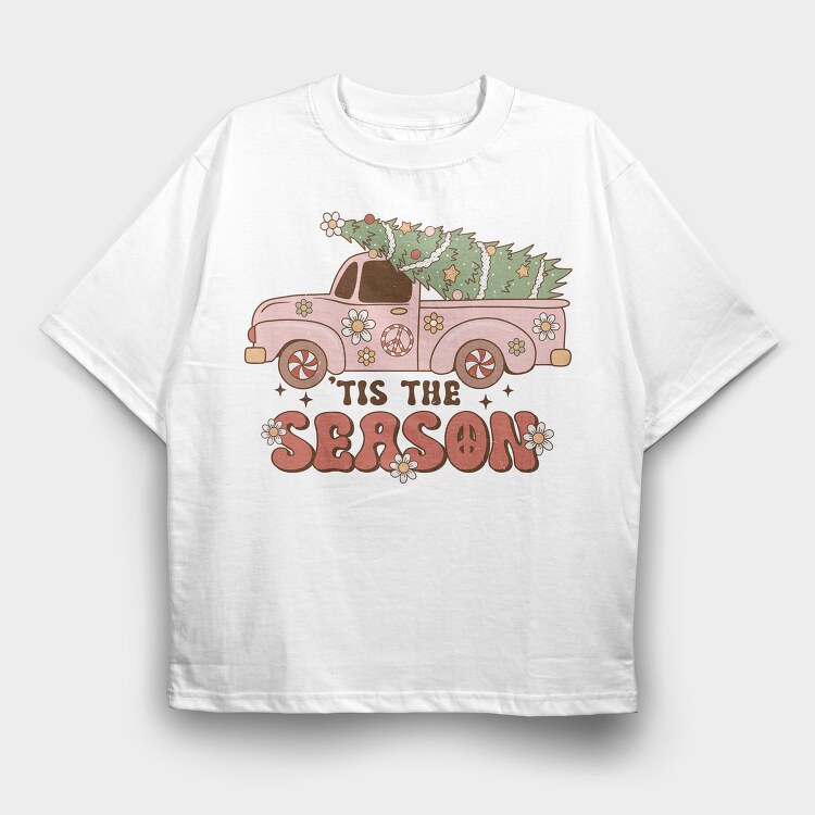 Hippie Christmas Tree, Tricou Oversize Barbati (Unisex)