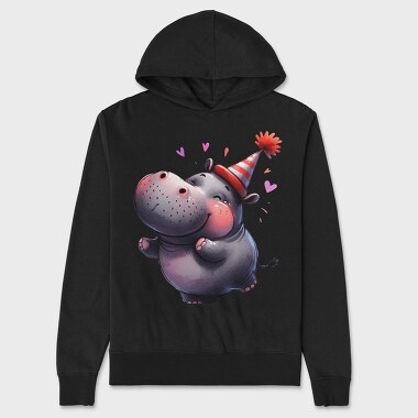 Hippo Party Hat, Hanorac Oversize Barbati (Unisex)