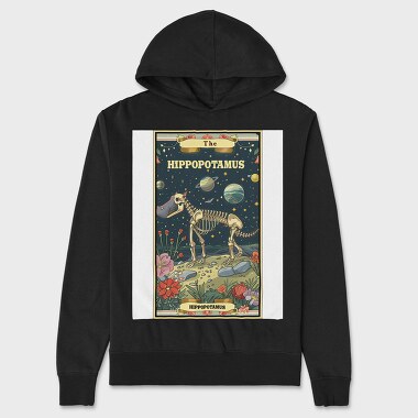 Hippopotamus Skeleton Space, Hanorac Oversize Barbati (Unisex)