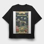 Hippopotamus Skeleton Space, Tricou Oversize Barbati (Unisex)