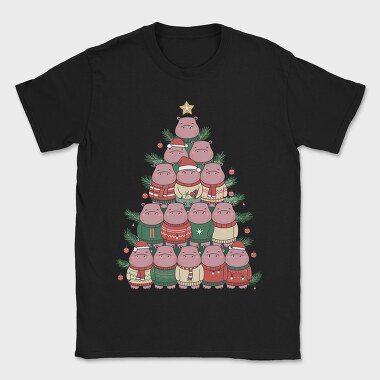 Hippos Christmas Tree, Tricou Barbati (Unisex)