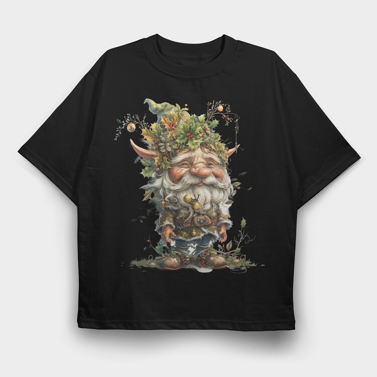 Holiday Mistletoe Gnome, Tricou Oversize Barbati (Unisex)