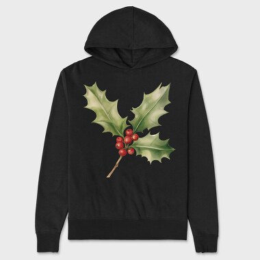 Holly Berry Branch, Hanorac Oversize Barbati (Unisex)