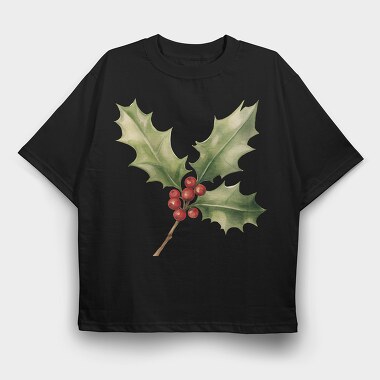 Holly Berry Branch, Tricou Oversize Barbati (Unisex)