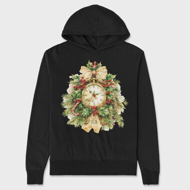Holly Clock Mistletoe, Hanorac Oversize Barbati (Unisex)