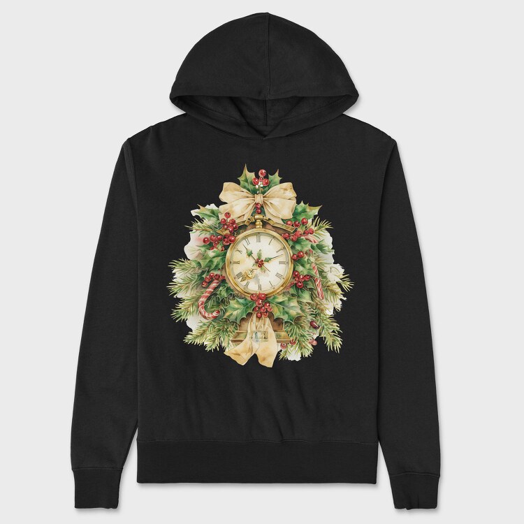 Holly Clock Mistletoe, Hanorac Oversize Barbati (Unisex)
