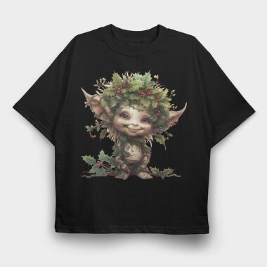Holly Fairy Gnome, Tricou Oversize Barbati (Unisex)