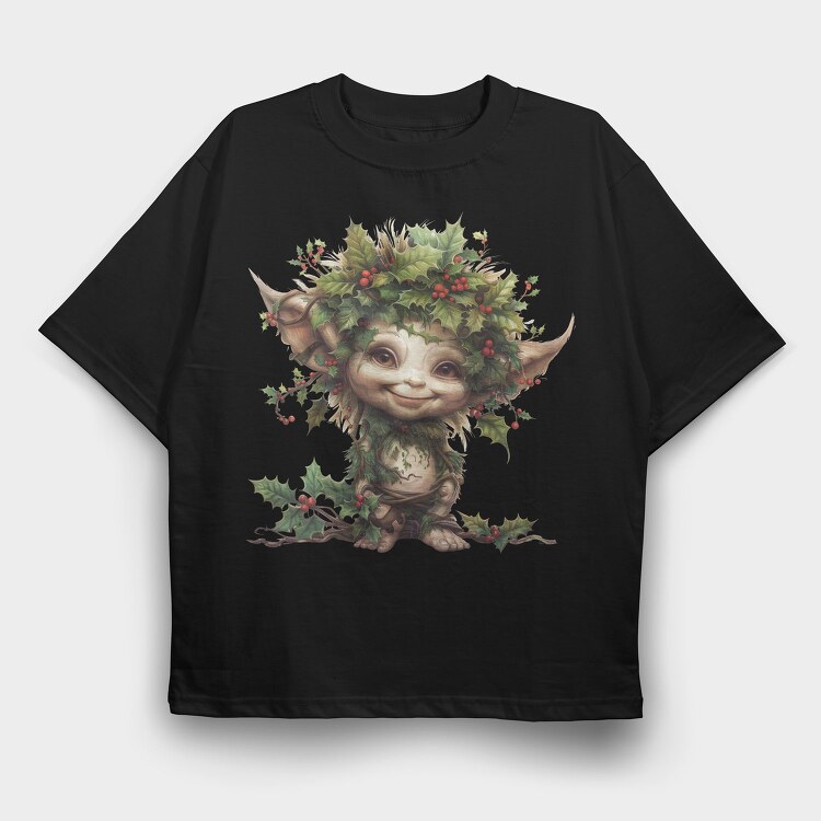 Holly Fairy Gnome, Tricou Oversize Barbati (Unisex)