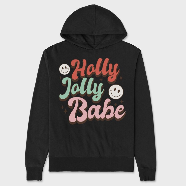 Holly Jolly Babe Moved, Hanorac Oversize Barbati (Unisex)