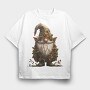 Holly Jolly Gnome Garden, Tricou Oversize Barbati (Unisex)