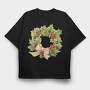 Holly Wreath Bow, Tricou Oversize Barbati (Unisex)