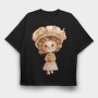 Honey Flower Girl Clipart, Tricou Oversize Barbati (Unisex)