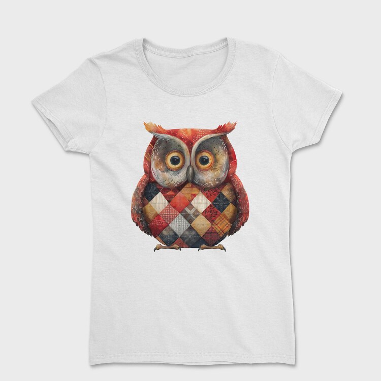 Hooting Christmas Quilt Owl, Tricou Femei