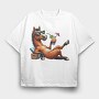 Horse Cocktail Sunglasses, Tricou Oversize Barbati (Unisex)