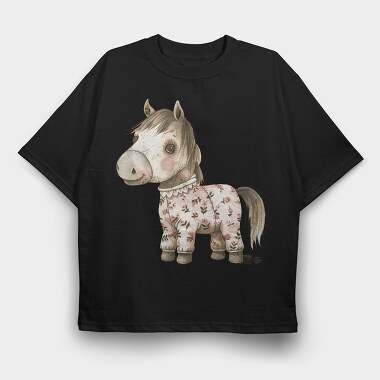 Horse Floral Jacket, Tricou Oversize Barbati (Unisex)