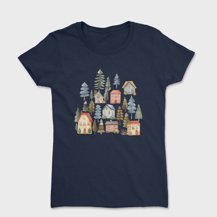 Houses 16 Nordic House Clipart, Tricou Femei