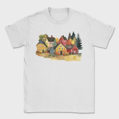 Houses In Autumn, Tricou Barbati (Unisex)
