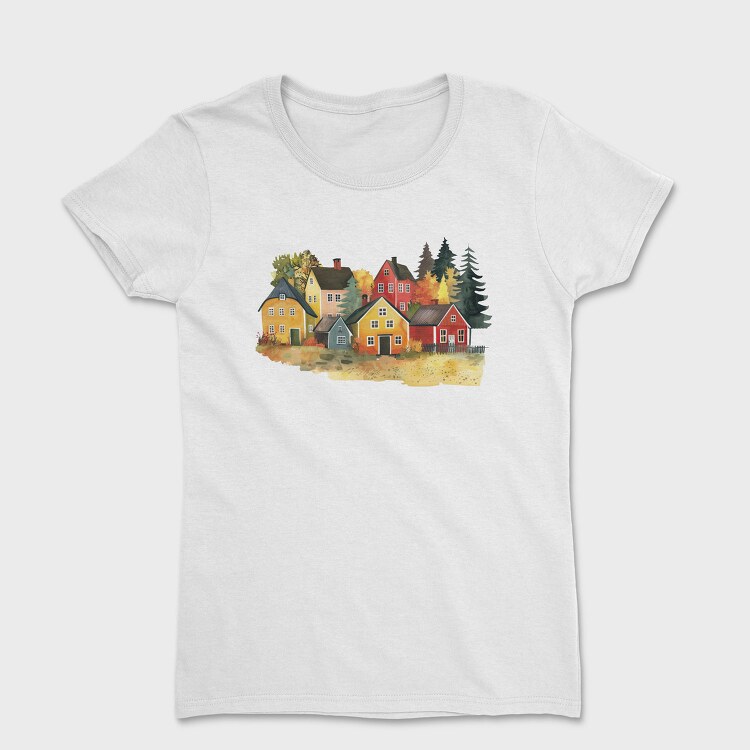 Houses In Autumn, Tricou Femei