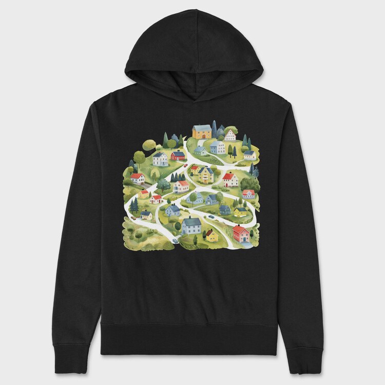 Houses In Country Side, Hanorac Oversize Barbati (Unisex)