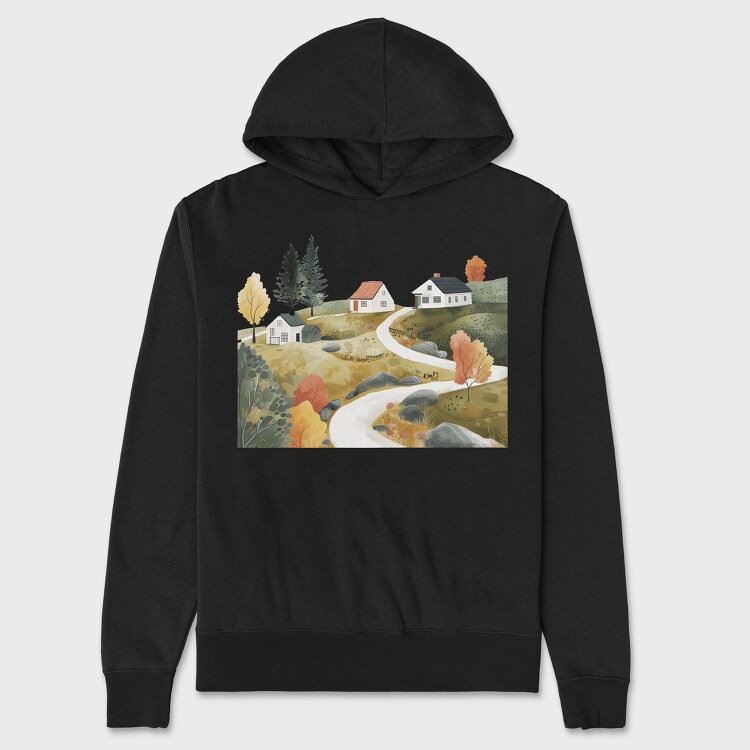 Houses In Countryside, Hanorac Oversize Barbati (Unisex)
