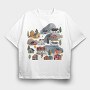 Houses In Hills, Tricou Oversize Barbati (Unisex)