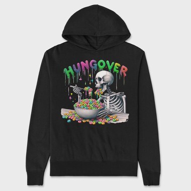 Hungover Skeleton Cereal, Hanorac Oversize Barbati (Unisex)
