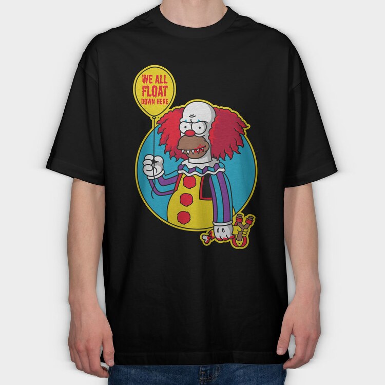 Clown Float Down Here, Tricou Oversize Barbati (Unisex)