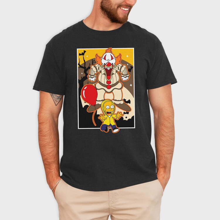 Clown Simpson Horror, Tricou Barbati (Unisex)